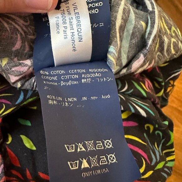 Vilebrequin Moorise Evening Birds Print linen Shirt - Picture 9 of 9